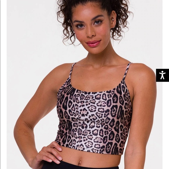 Onzie Tops - Onzie Leopard Belle Cami Crop Top, Size S/M
